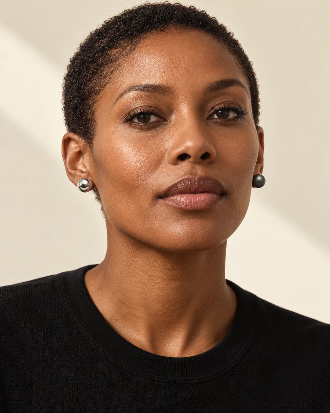 Pair earrings, worn